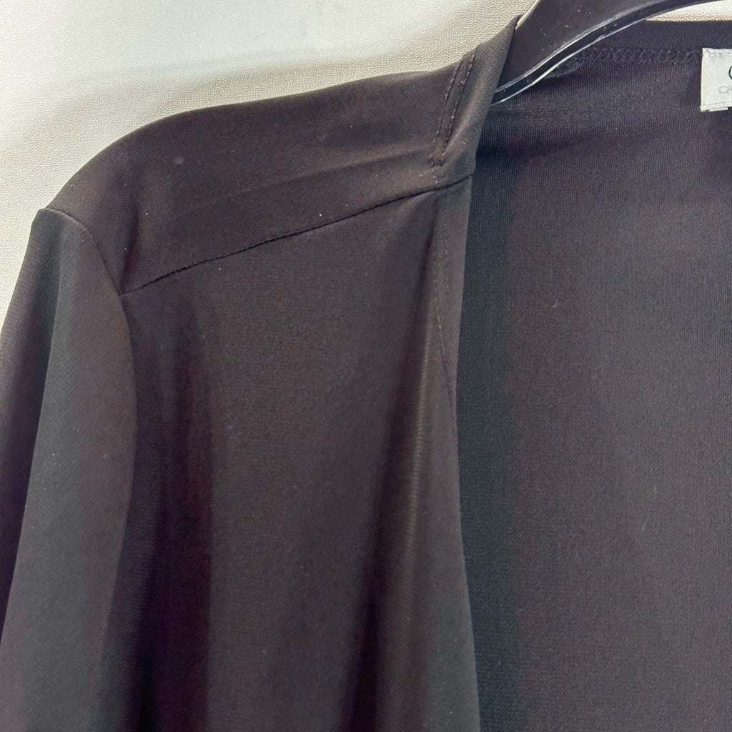 CARMEN CARMEN MARC VALVO Women's Black Solid Open-Front Long Sleeve Cardigan SZL