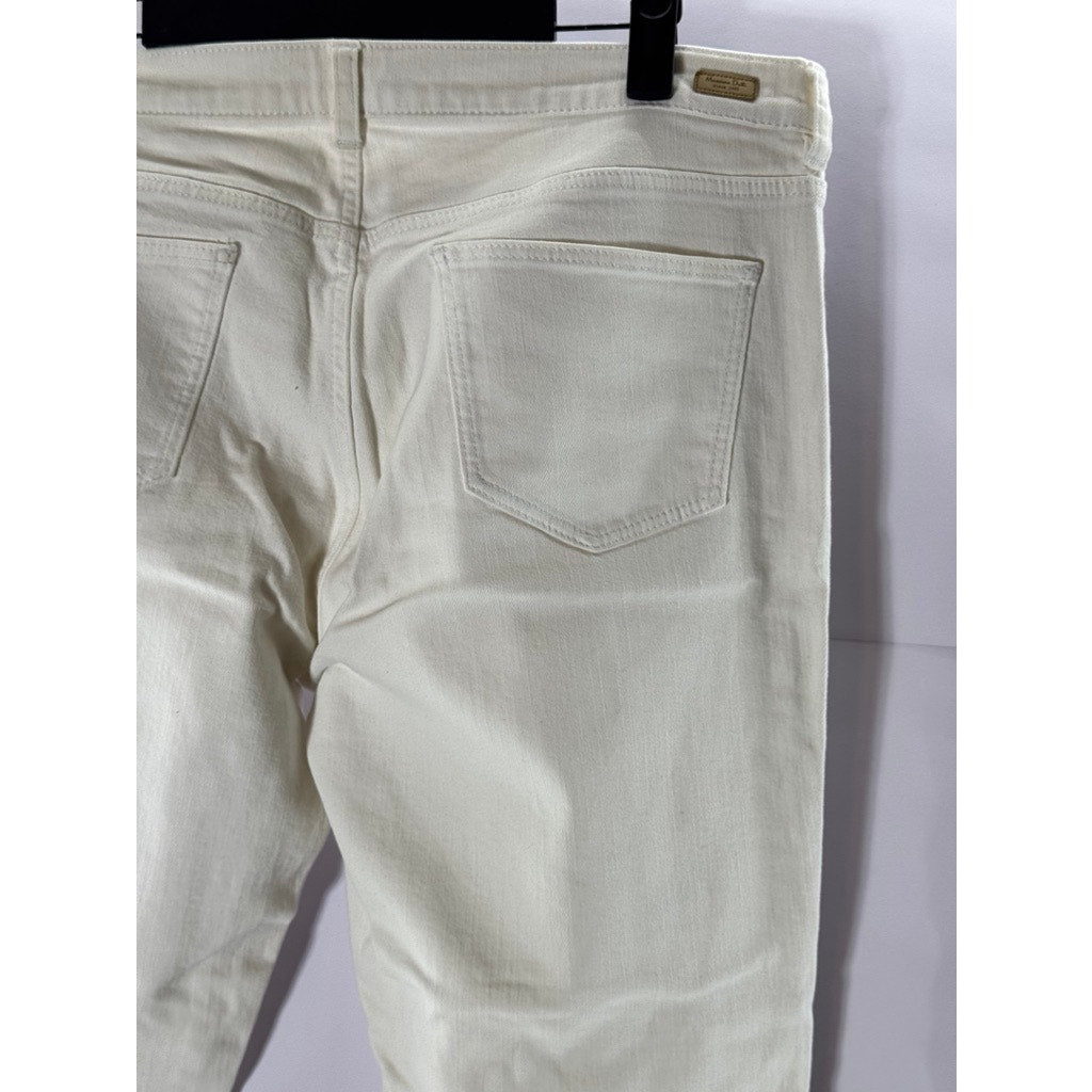 MASSIMO DUTTI Women's White Five-Pocket Straight-Leg Denim Jeans SZ 10