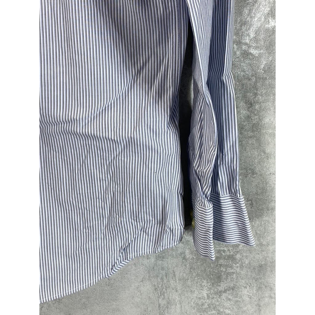 BANANA REPUBLIC Men's Tall Blue Striped Non-Iron Button-Up Dress Shirt SZ M 16.5