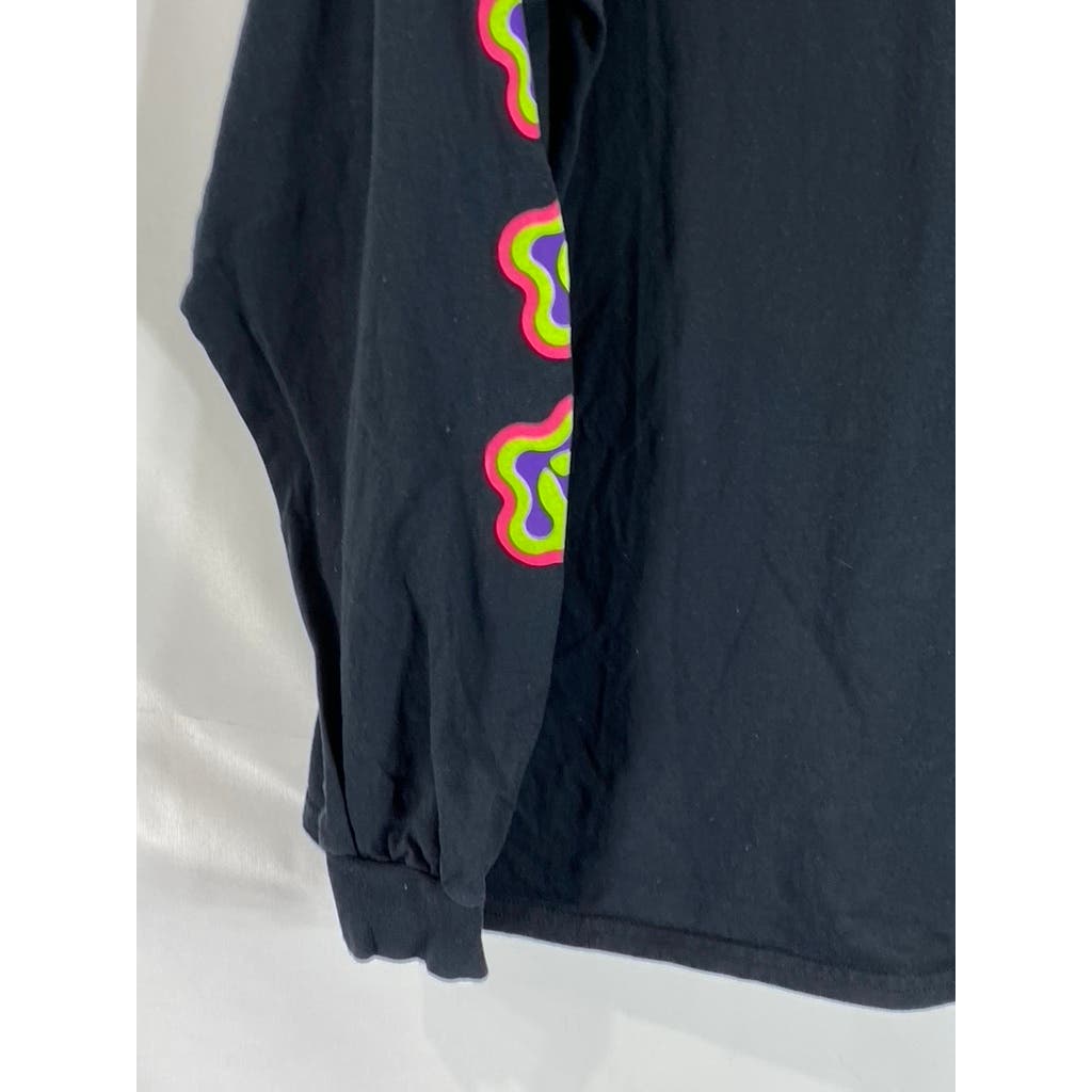 GOLF WANG Men's Black Crewneck Flower Print Long Sleeve T-Shirt SZ 2XL