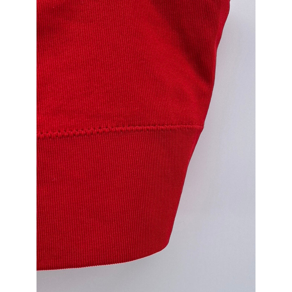 GARAGE Women's Red Ribbed Scoop-Neck Spaghetti Strap Cropped Tank Top SZ XS