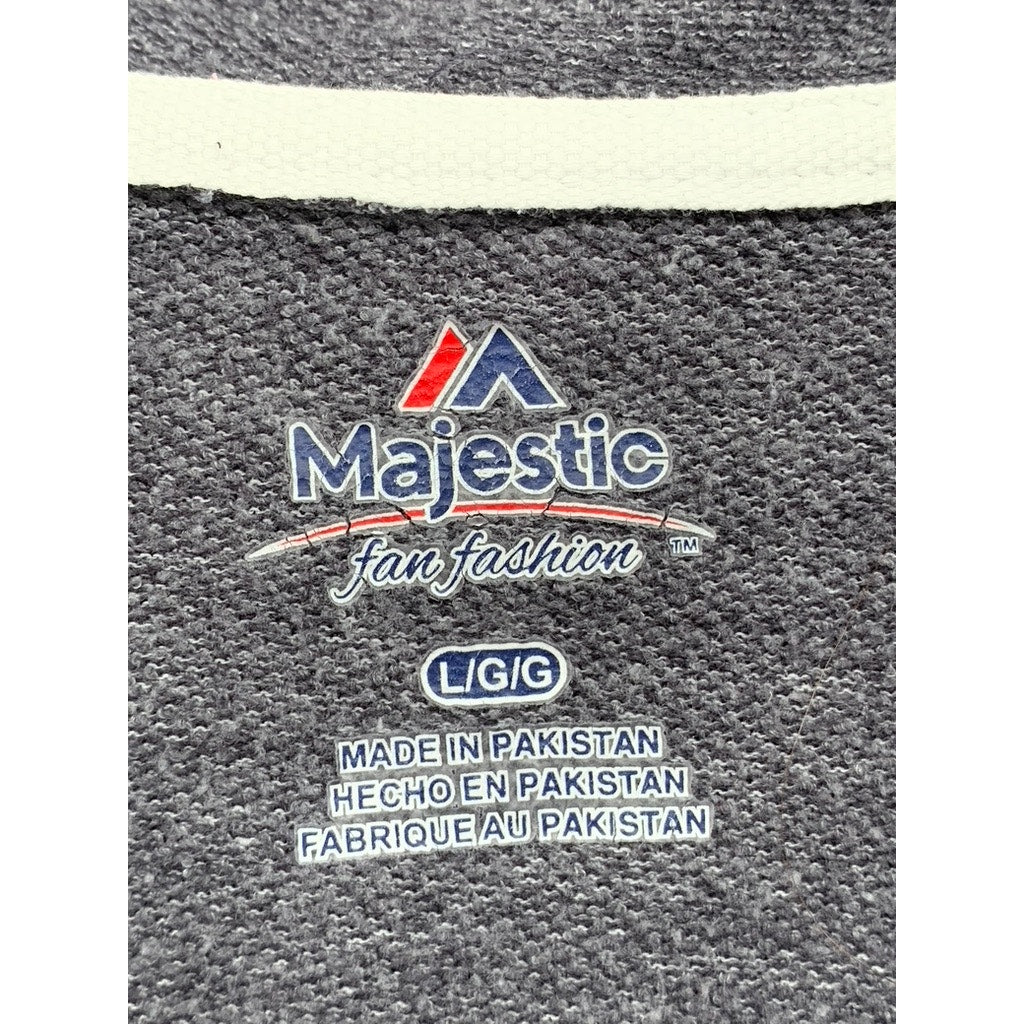 MAJESTIC Men's Charcoal Gray Zip-Up San Francisco 49ers Sweater SZ L