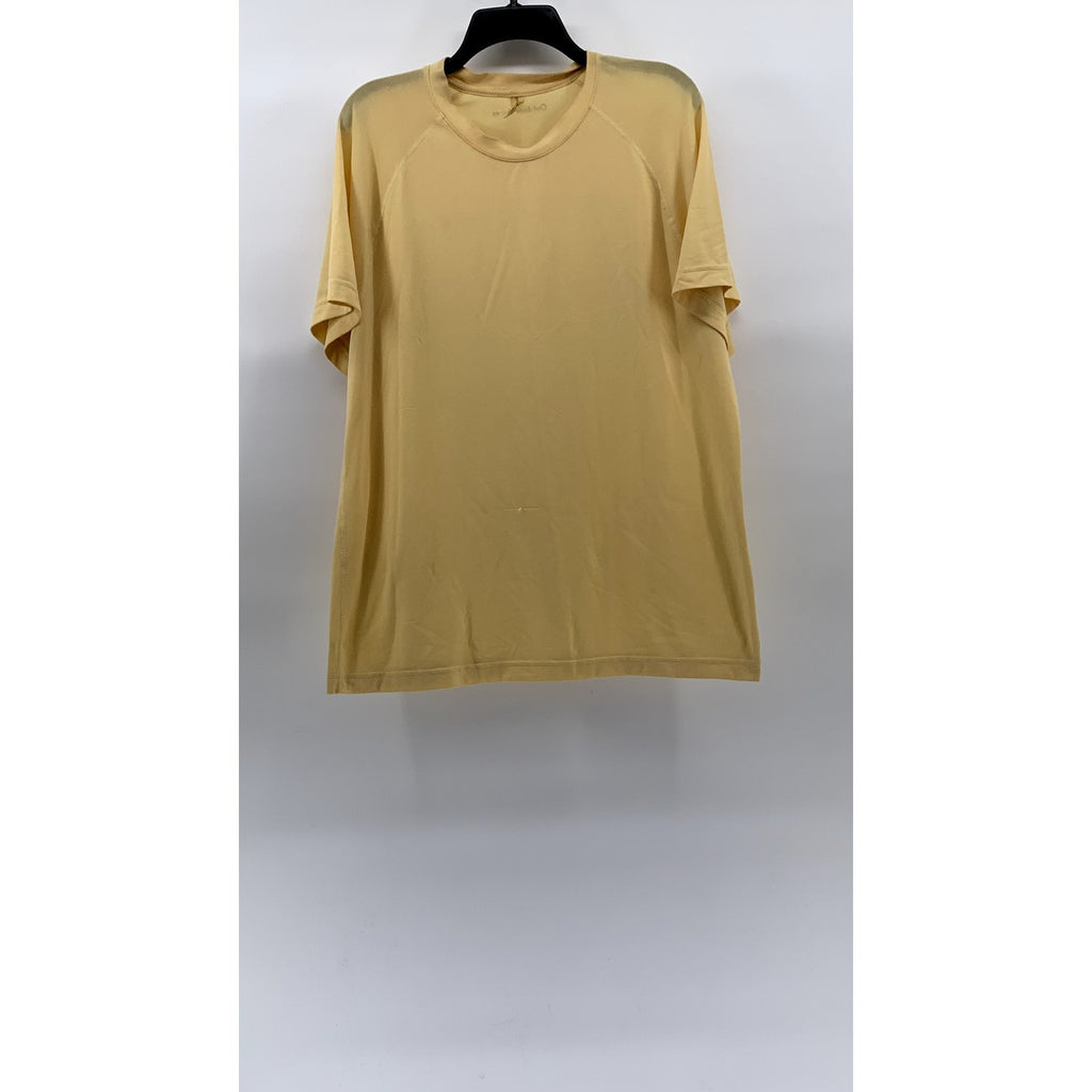 OUTDOOR VOICES Men’s Mustard Yellow Textured Crewneck Short Sleeve T-Shirt SZ L