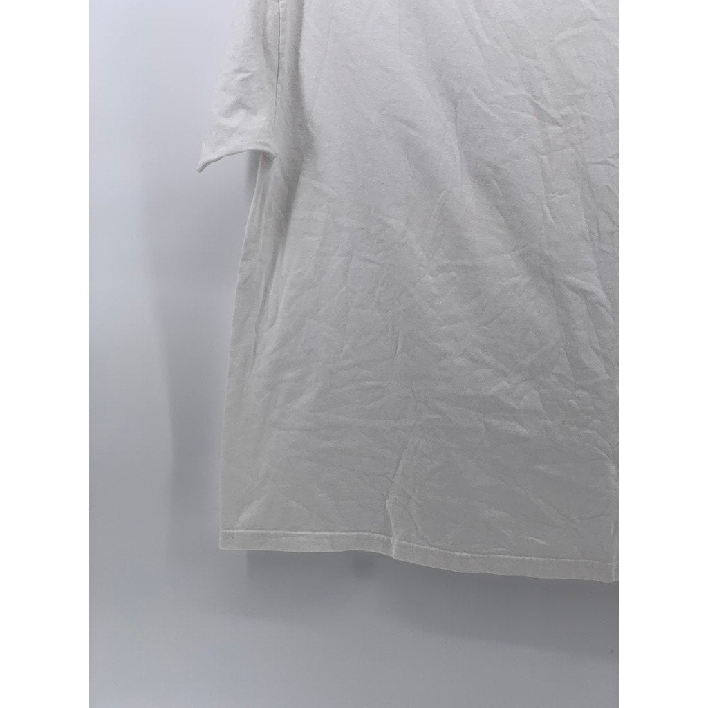 AMERICAN APPAREL Men's White Solid Crewneck Cotton Short Sleeve T-Shirt SZ L