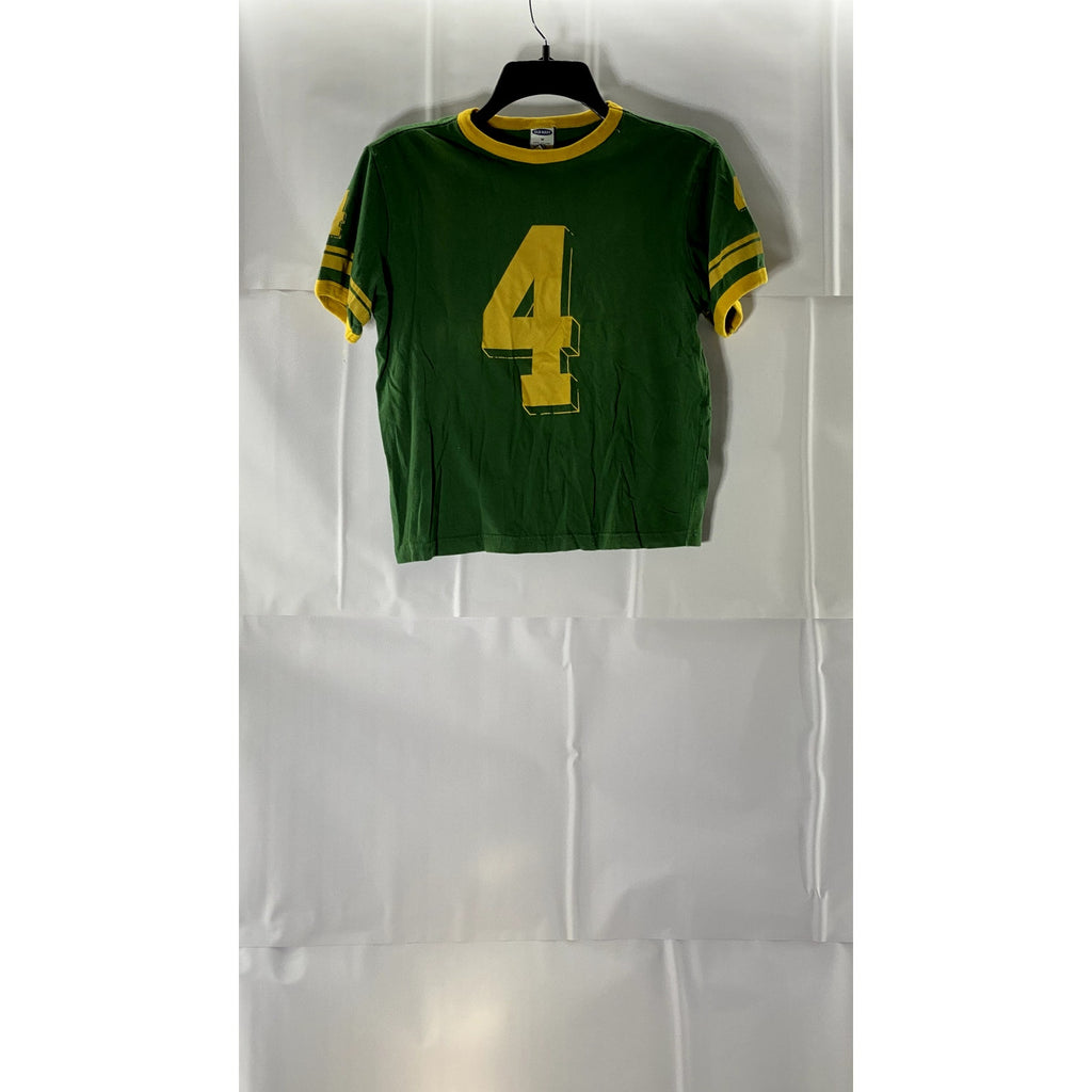 OLD NAVY Women's Green/Yellow #4 Crewneck Short Sleeve Top SZ M