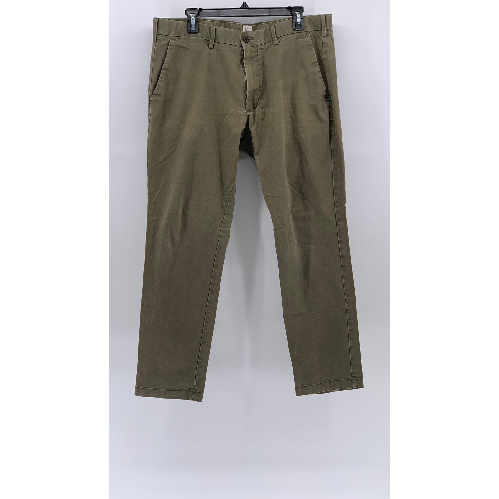 GAP Men's Olive Green Solid Slim Chino Pants SZ 36X30
