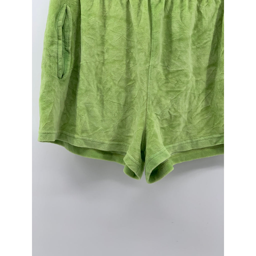 IETS FRANS Women's Green Velour Drawstring Pull-On Shorts SZ M