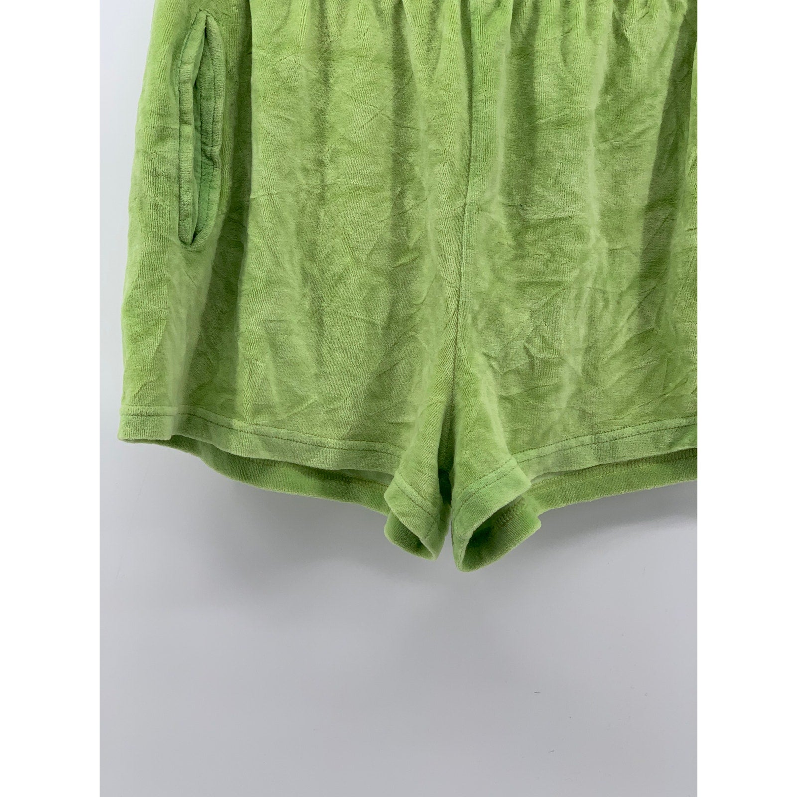 IETS FRANS Women's Green Velour Drawstring Pull-On Shorts SZ M
