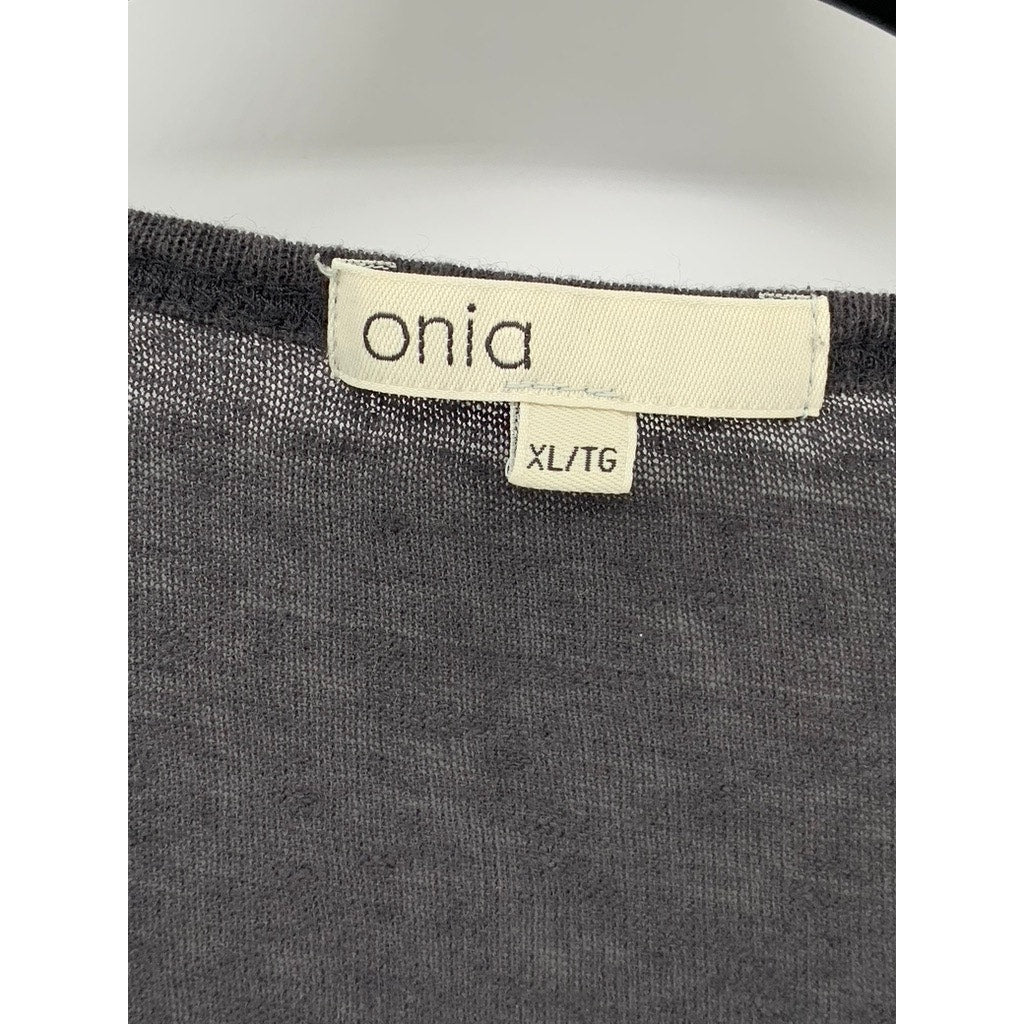 ONIA Men's Black Solid Linen Lightweight Crewneck Short Sleeve T-Shirt SZ XL