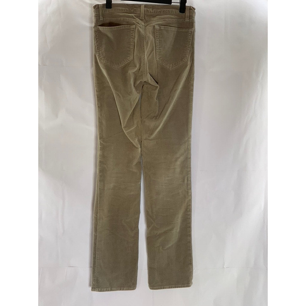 J BRAND Women's Moonstone Tan Cigarette Leg Five-Button Corduroy Pant SZ 27