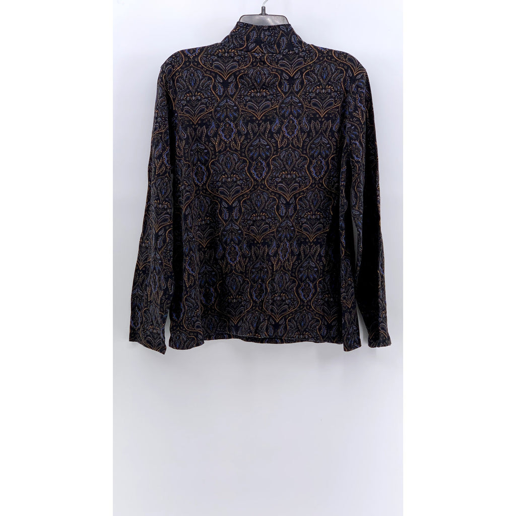 CROFT & BARROW Women's Black Paisley Printed Long Sleeve Mock-Neck Top SZ XXL