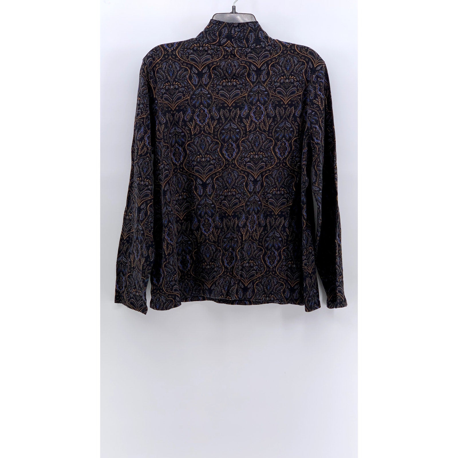CROFT & BARROW Women's Black Paisley Printed Long Sleeve Mock-Neck Top SZ XXL