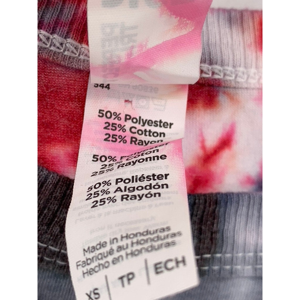 DISTRICT Women's Gray-Red Tie Dye Eye Graphic Shirt Dress SZ XS