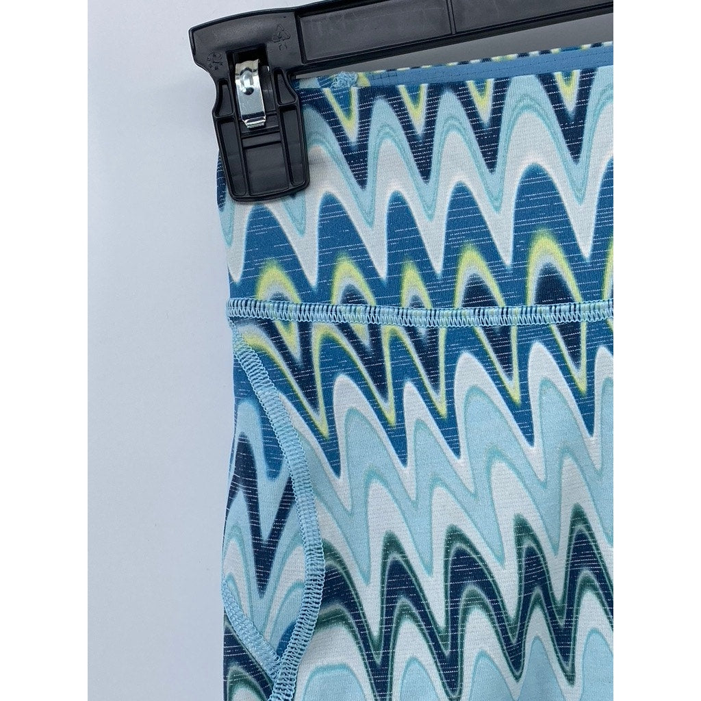 OUTDOOR VOICES Women's Blue Printed TechSweat 5" Thrive Biker Shorts SZ XS