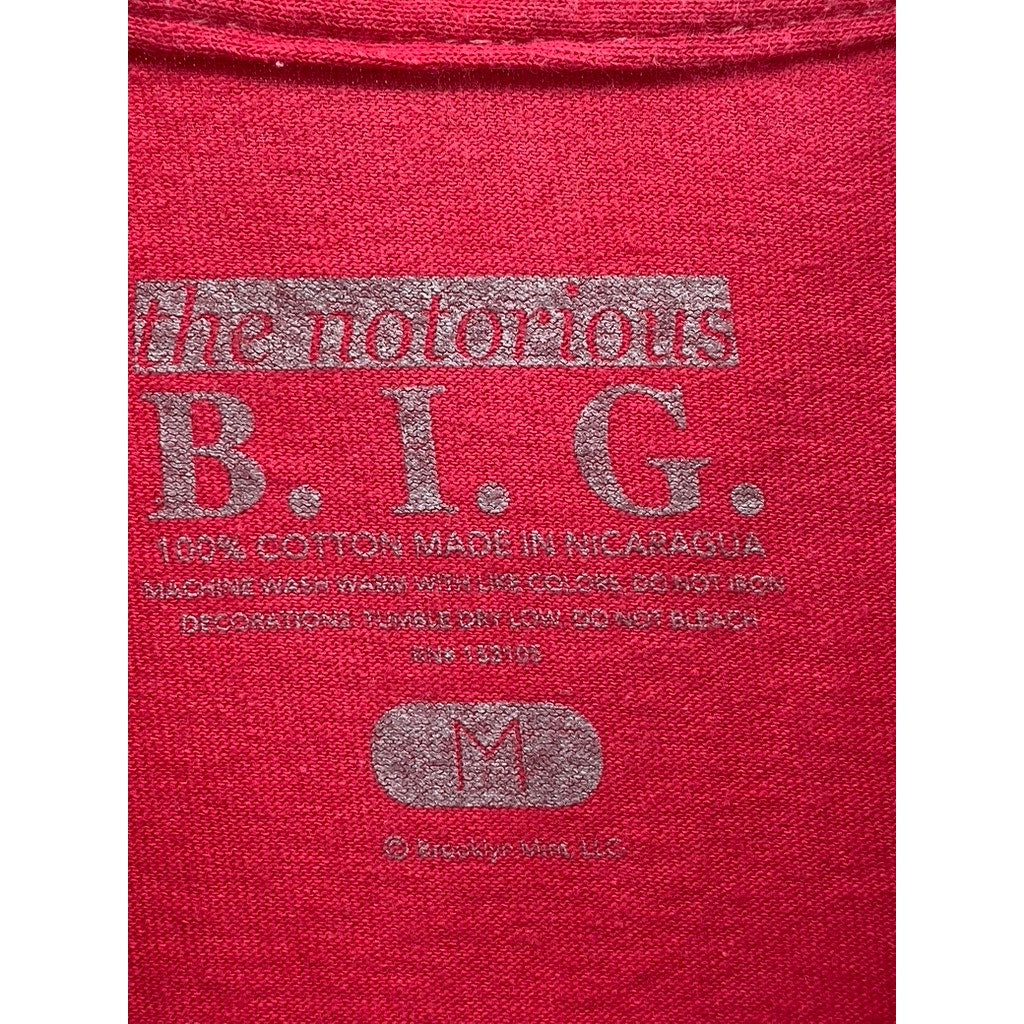 THE NOTORIOUS B.I.G Men's Red-Yellow-Green Ombre Crewneck Graphic T-Shirt SZ M