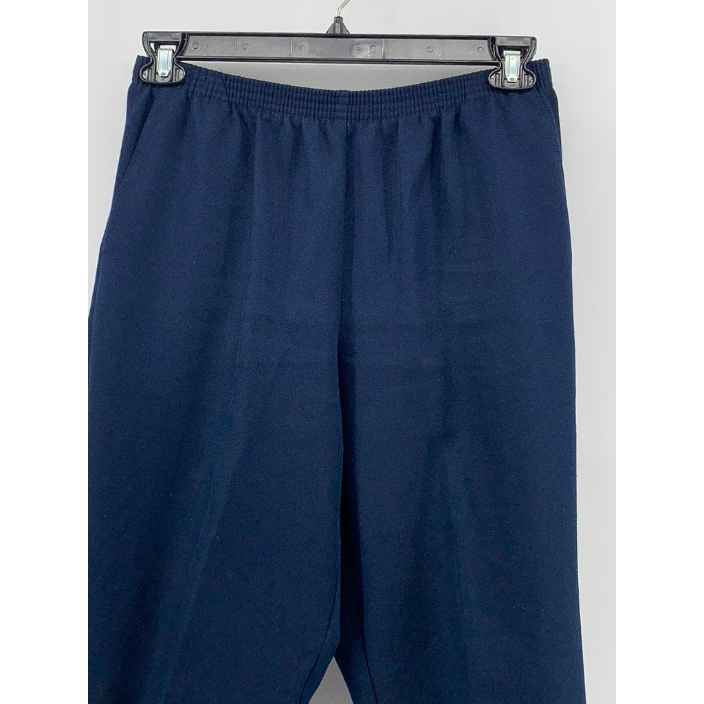 ALFRED DUNNER Women's Navy Solid Straight Classic Pants SZ 10