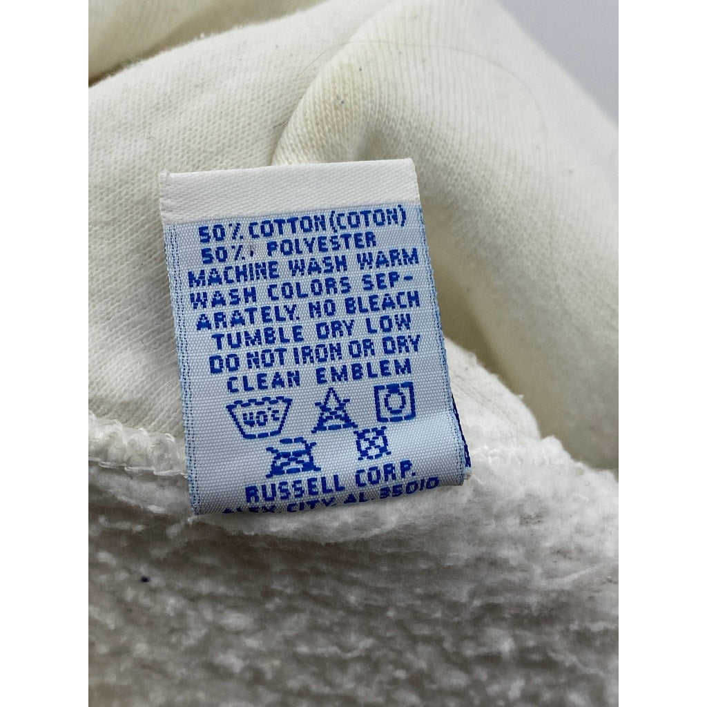 RUSSELL ATHLETIC Unisex Adult White-Blue St. Louis Logo Pullover Hoodie SZ M