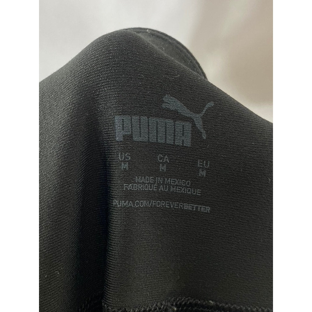 PUMA Women's Black Solid Sculpt Tight Logo High-Waist Leggings SZ M