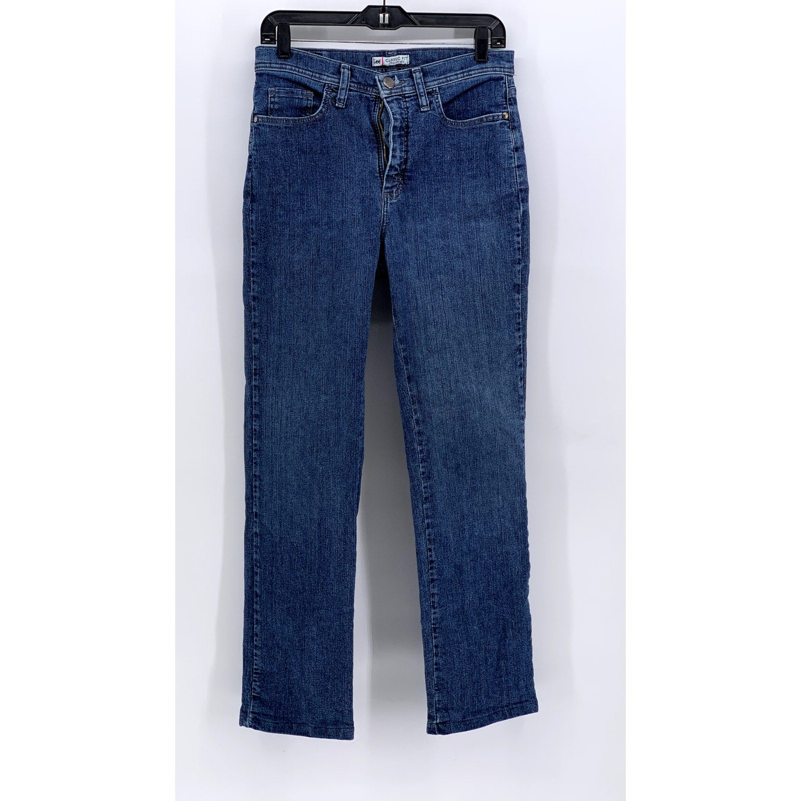 LEE Women's Medium Wash Classic Fit Straight Leg Jeans SZ 8