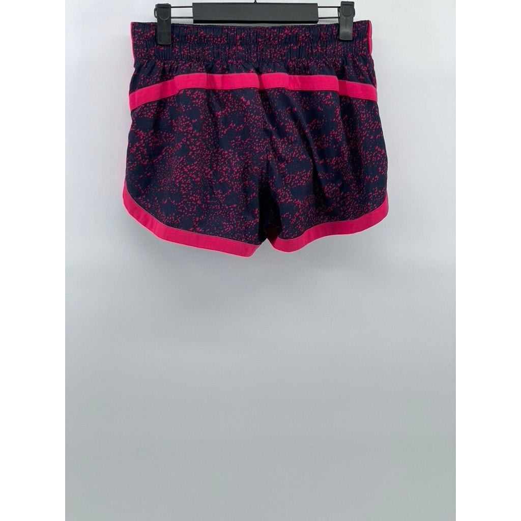 GAPFIT Women’s Pink-Navy Printed Elastic Waist Pull-On Running Shorts SZ S