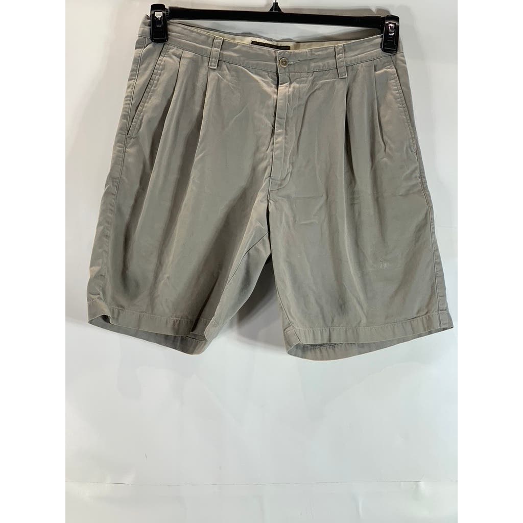BANANA REPUBLIC Men's Tan Vintage Pleated Front Chino Shorts SZ 34
