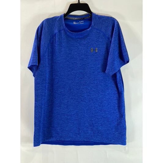 UNDER ARMOUR Men's Blue Crewneck Heatgear Fitted Short Sleeve T-Shirt SZ XL