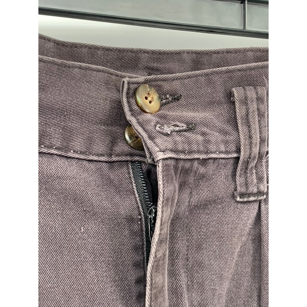 MEMPHIS Women's Vintage High-Rise Pleated Slim-Leg Cotton Cuffed Jeans SZ 8