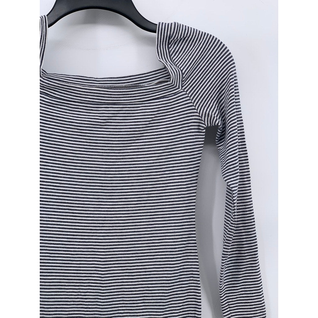 URBAN OUTFITTERS Women's Blue-White Striped Straight-Neck Bodycon Dress SZ XS