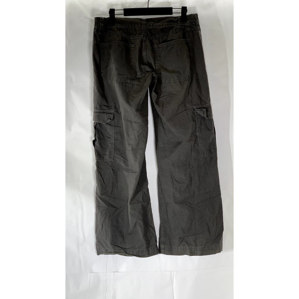 J.GALT Women's Gray Mid-Rise Straight-Leg Relaxed Fit Kyle Cargo Pants SZ S