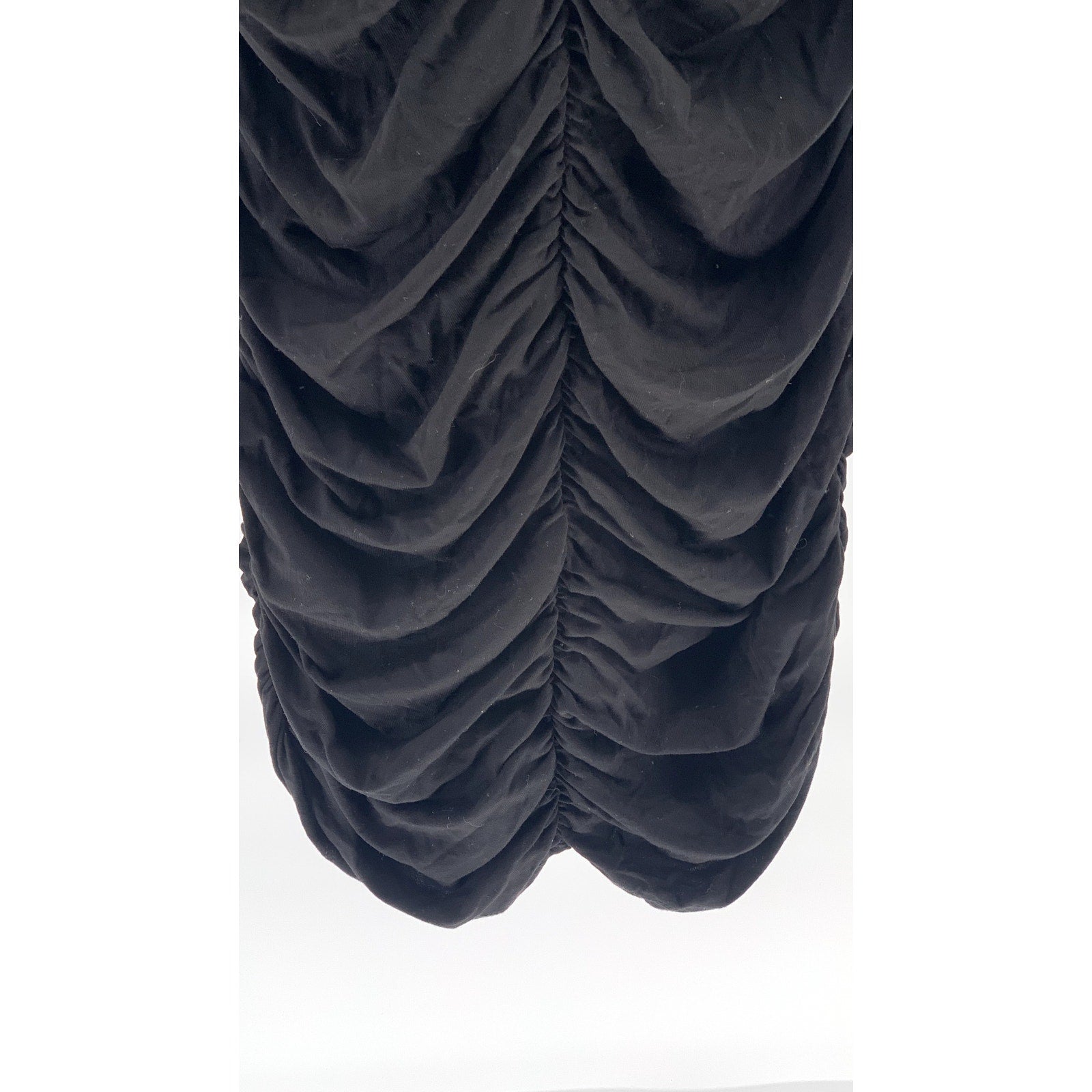 ASOS Women's Black Ruched V-Neck Spaghetti Strap Bodycon Midi Dress SZ 6
