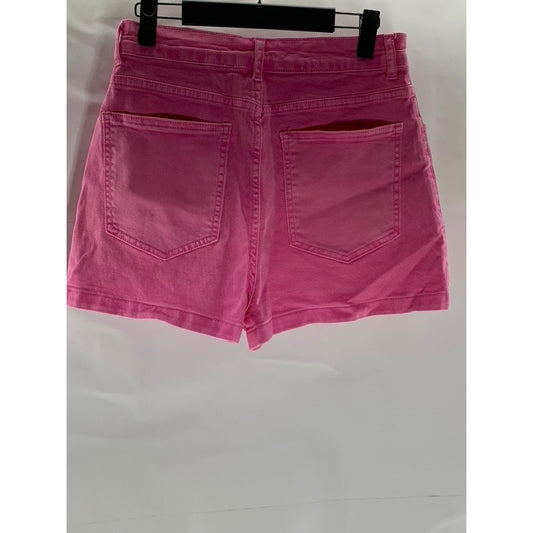 ANWND Women's Dark Pink Regular-Fit Denim Four-Pocket Shorts SZ M