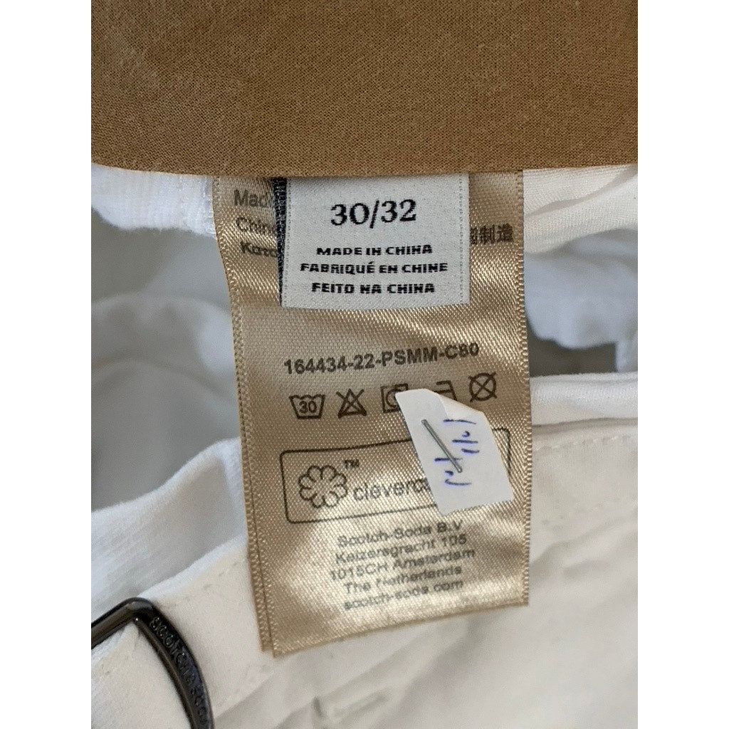 SCOTCH & SODA AMSTERDAM Men's Cream Adjustable Strap Straight-Leg Pants SZ 30X32