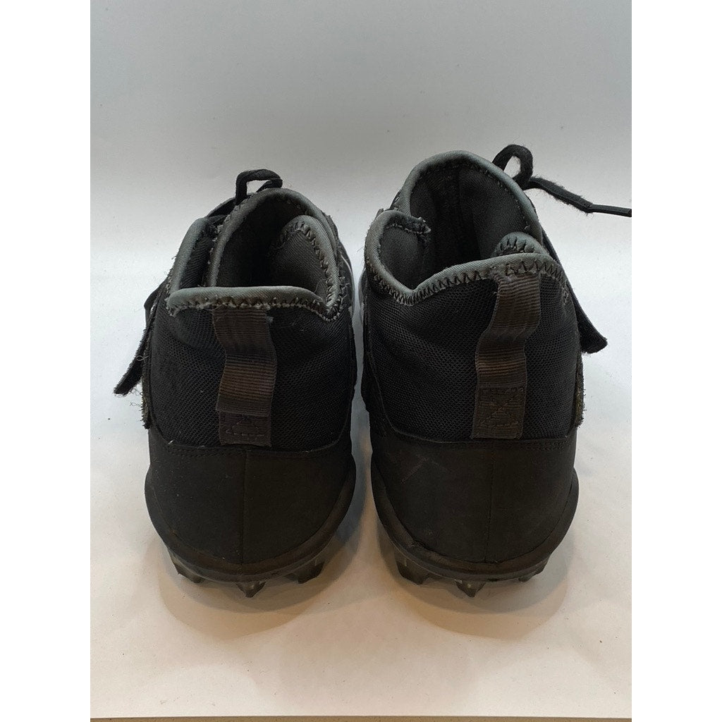 NIKE Men's Black-White Swoosh Alpha Menace Pro Mid Lace-Up Soccer Cleats SZ 10