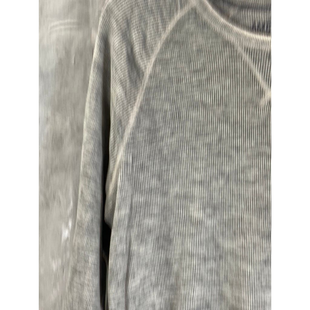 AMERICAN EAGLE Men's Heather Gray Crewneck Vintage Fit Waffle Knit T-Shirt SZ M