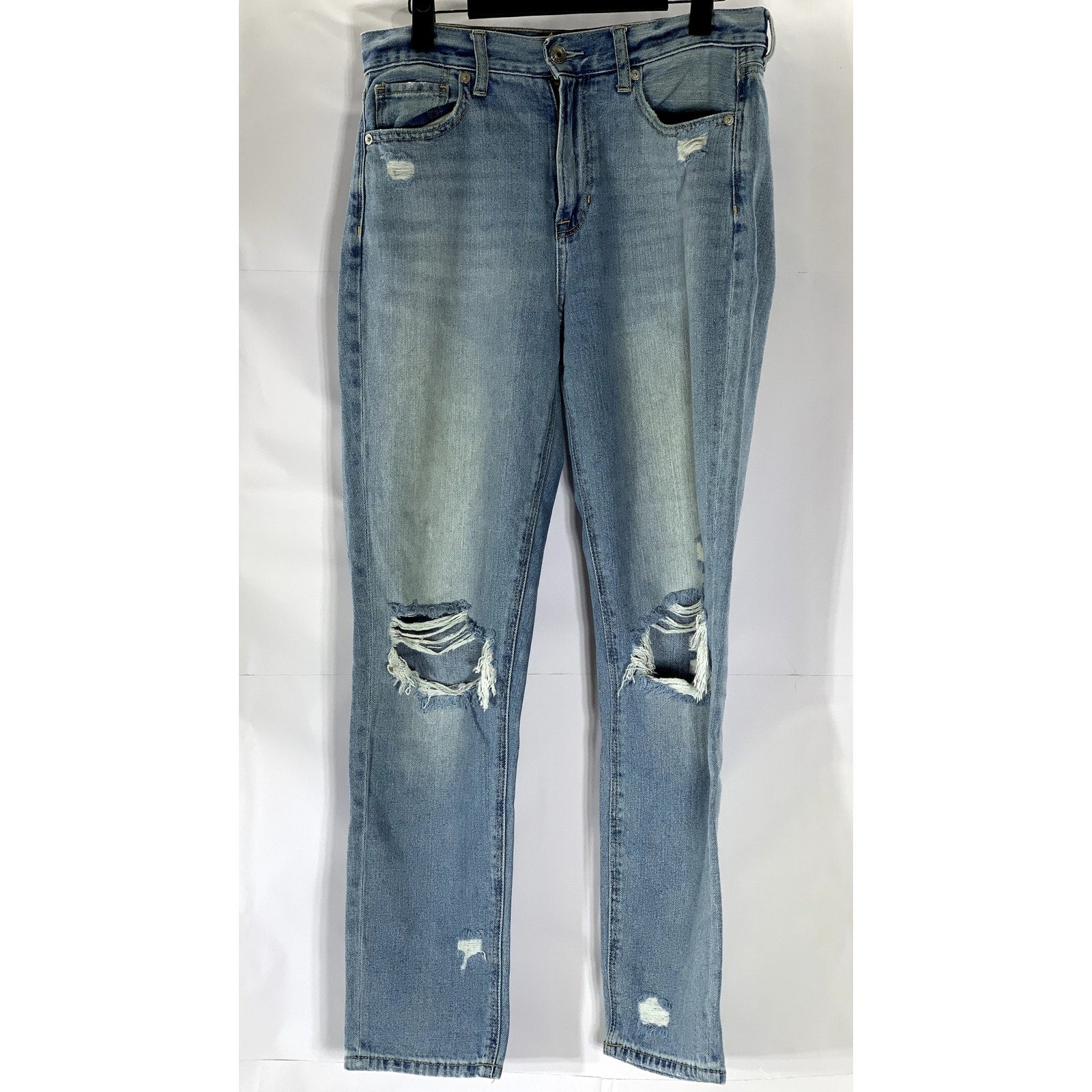 AMERICAN EAGLE Women's Light Blue Regular-Fit Distressed Skinny-Leg Jean SZ 4