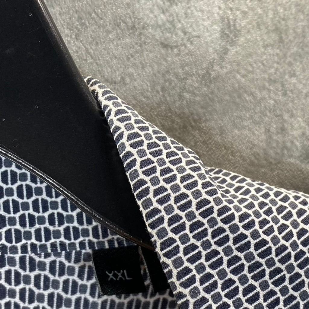 HUGO BOSS Men's Black Geometric-Print Slim-Fit Stretch Button-Up Shirt SZ 2XL