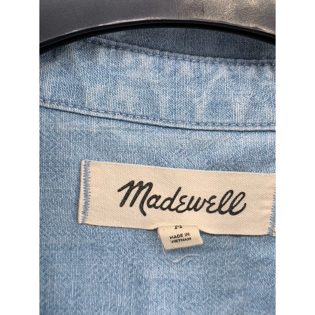 MADEWELL Women's Blue Chambray Button-Up Long Sleeve Workshirt SZ M