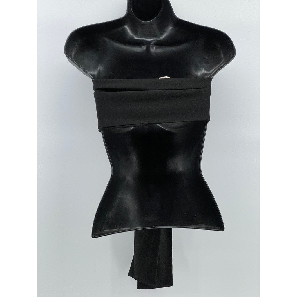SHEIN Women's Black Tie Bow Strapless Cropped Tank Top SZ M