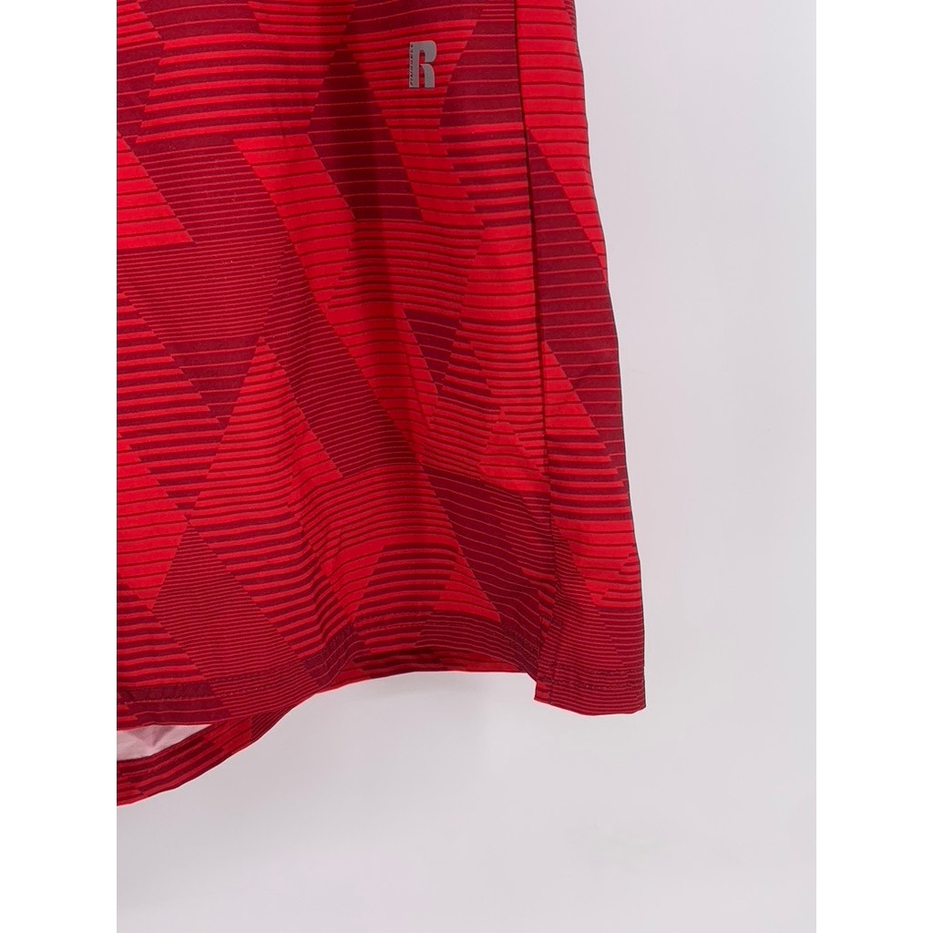 RUSSELL ATHLETIC Men's Red Abstract Print Dri-Power Active Shorts SZ L
