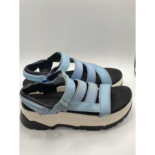TEVA Women's Light Blue Zamora Strappy Open-Toe Chunky Platform Sandals SZ 10