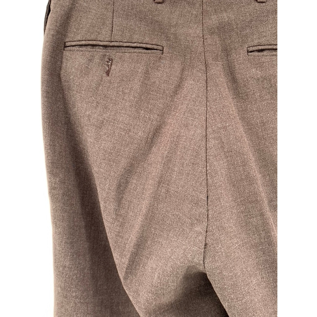 UNBRANDED Men's Brown Vintage Straight-Leg Dress Pants SZ 34