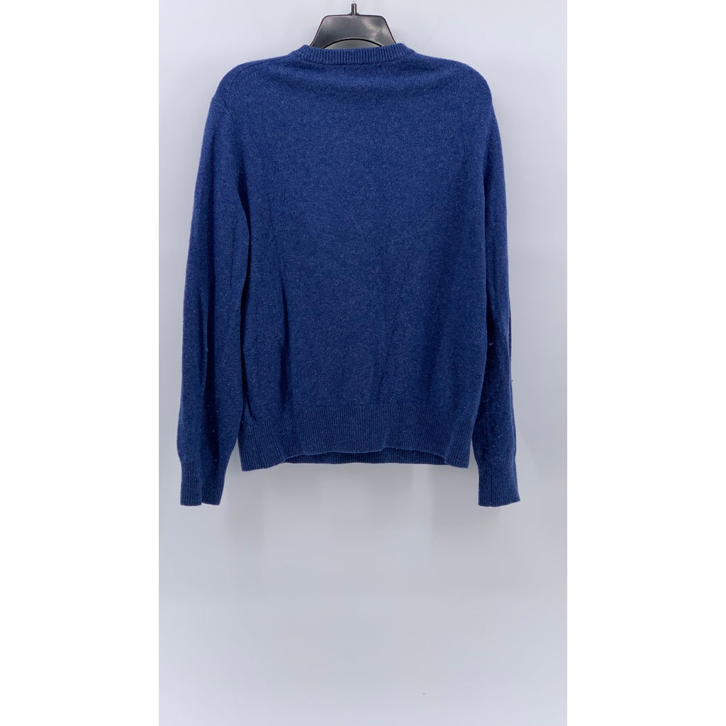 BANANA REPUBLIC Men's Blue Knit Merino-Blend Crewneck Long Sleeve Sweater SZ L