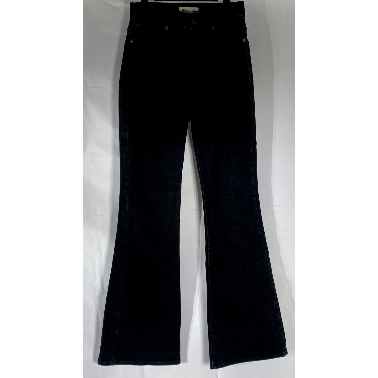 MADEWELL Women’s Black Solid Denim The Perfect Vintage Flare Jean SZ 23