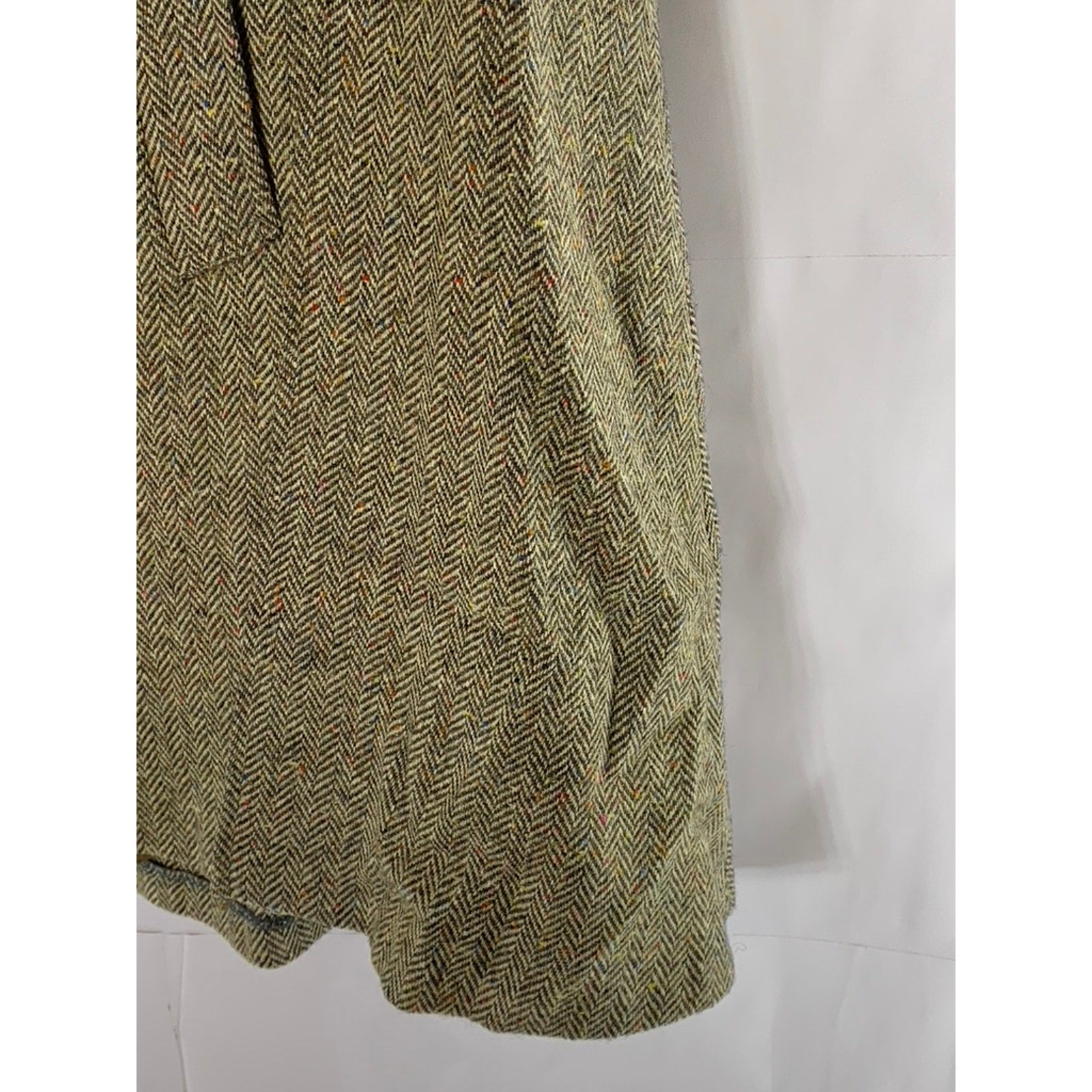 MORIARTY TEXTILES Women's Brown Tweed Wool Asymmetrical Belted Poncho Coat SZ M