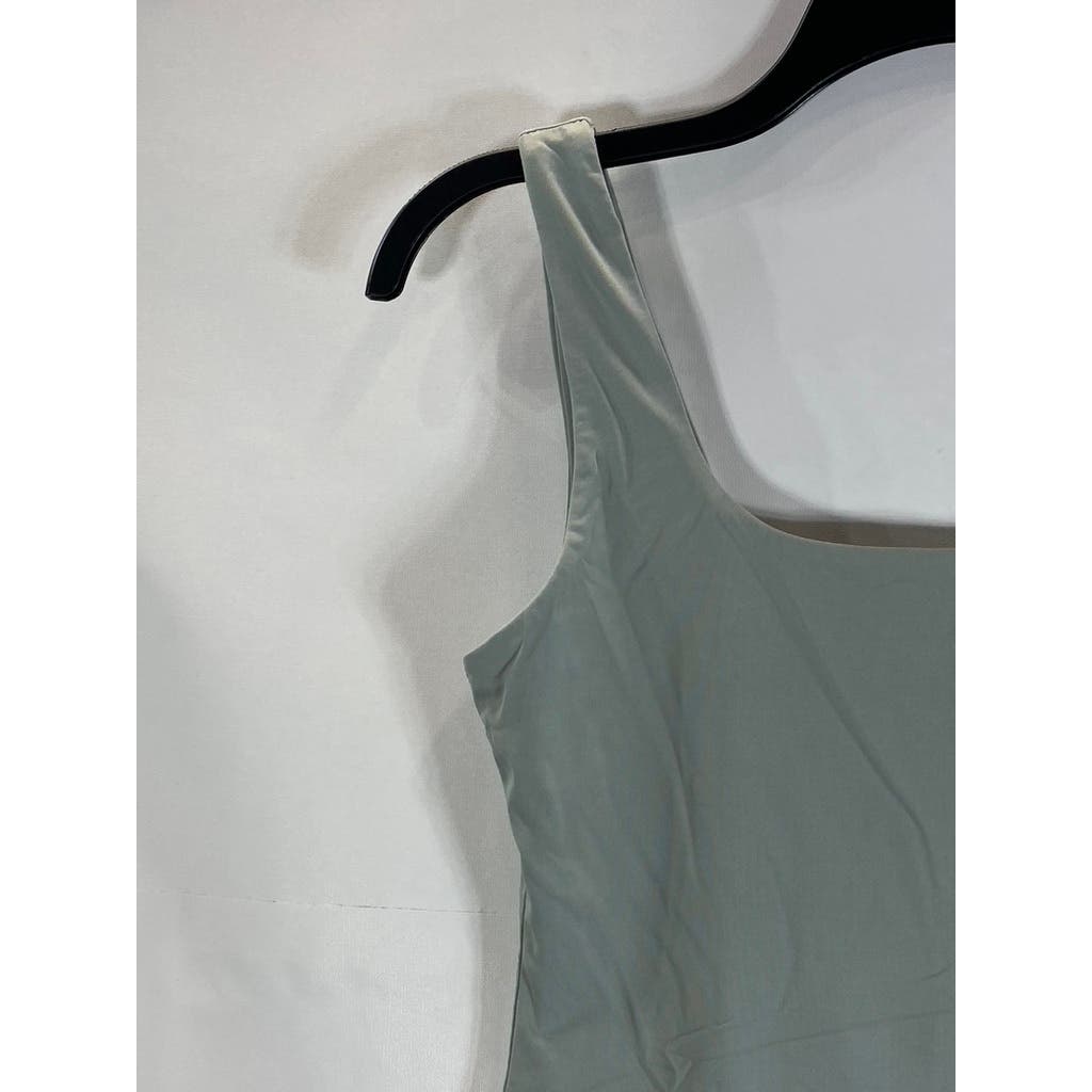 MESHKI Women's Pastel Sage Green Scoop Neck Sleeveless Bodysuit SZ S