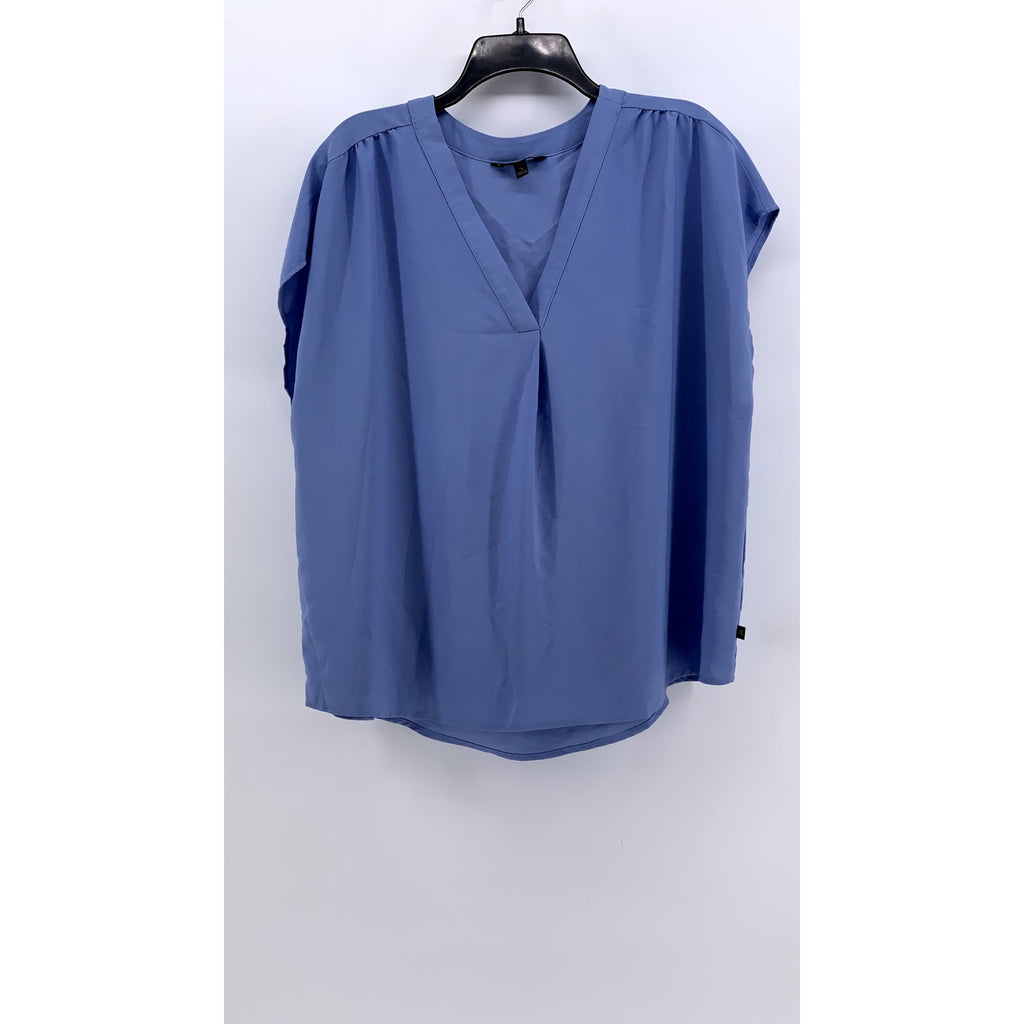 BANANA REPUBLIC Women's Blue V-Neck Short Sleeve Top SZ XL
