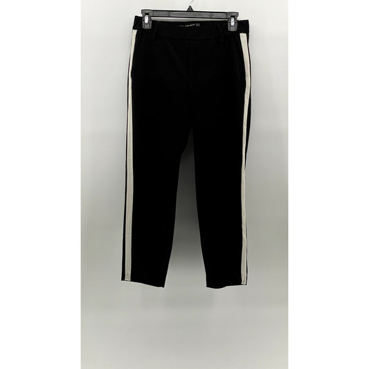 ZARA TRAFALUC Women's Black-White Side Stripe Cropped Pull-On Pant SZ XS