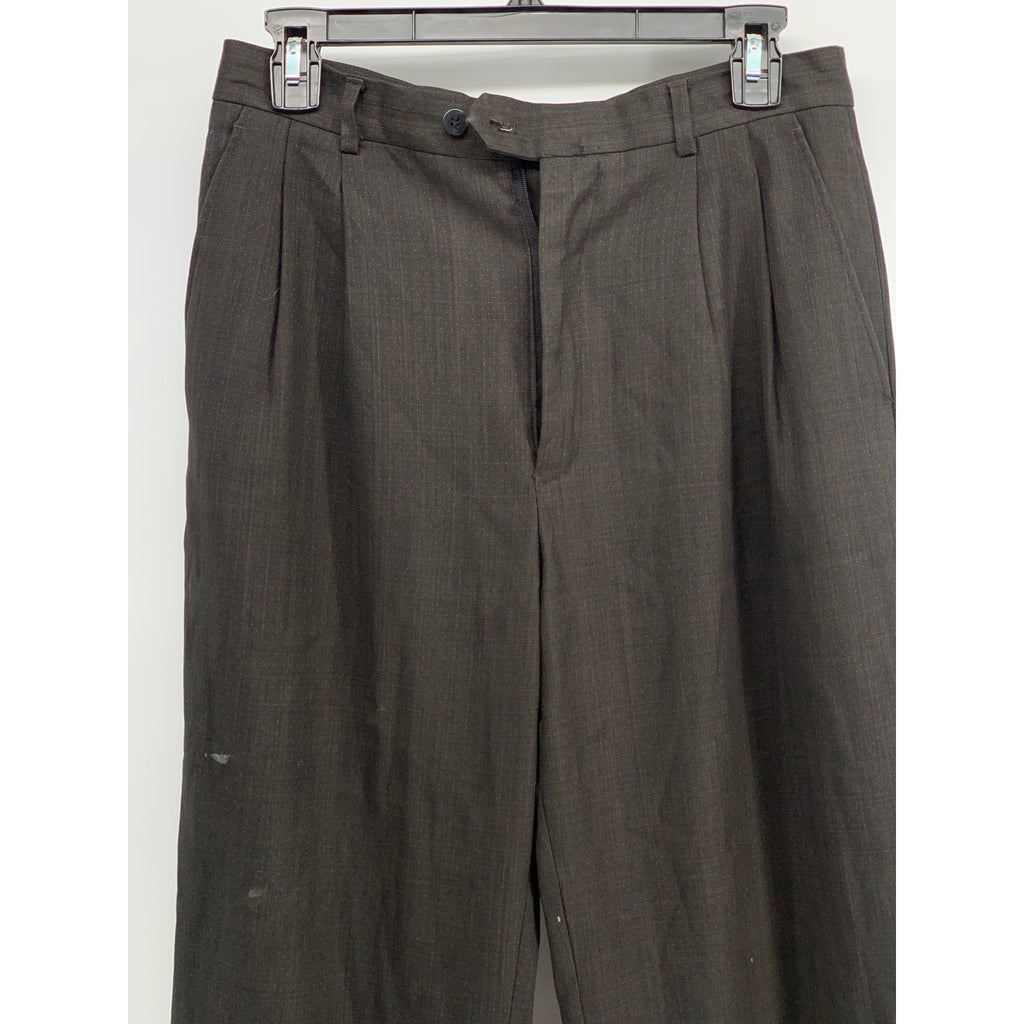 SINACOVA Men's Brown Solid Straight-Leg Regular-Fit Dress Pants SZ 30