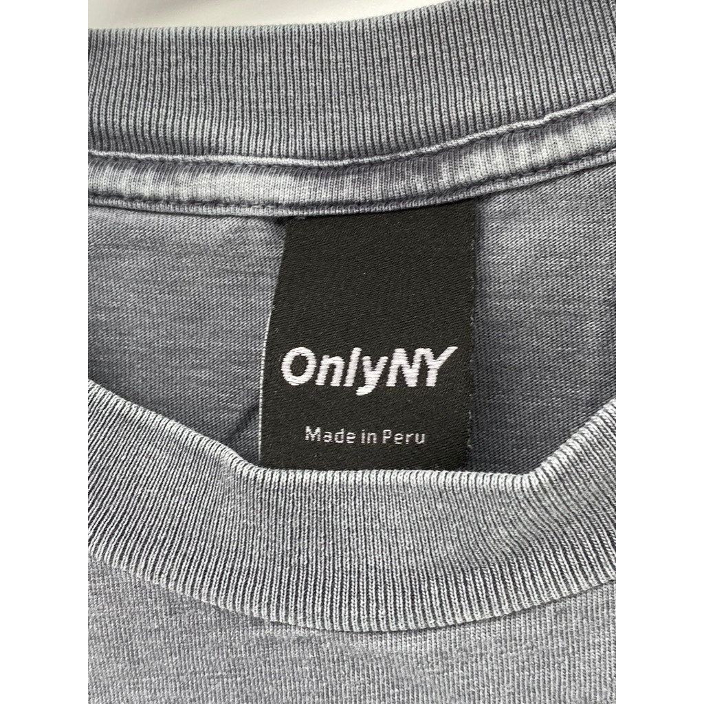 ONLYNY Men's Washed Gray Solid Crewneck Short Sleeve Casual T-Shirt SZ S