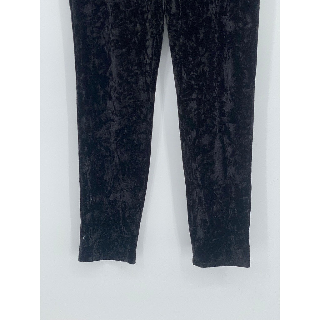 SCOOP Women’s Black Crushed Velvet Super High-Rise Skinny Pant SZ 14